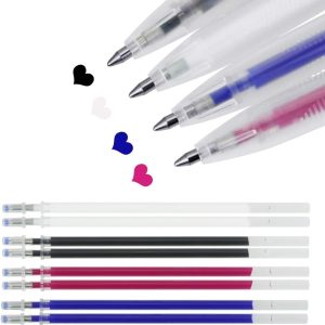 4 Colors Heat Erasable Pens: Fabric Marking Pens Auto-Vanishing Pen Sewing Friction Pens with 12pcs Replaceable Pen Refills for Sewing Quilting Dressmaking and Embroidery