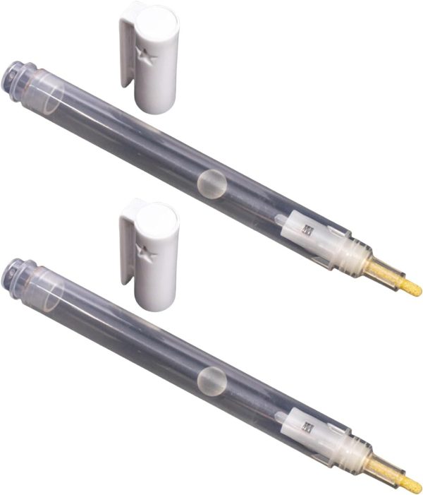 2 Pieces 3mm Fine Tip Empty Paint Pens Empty Marker Pen Clear Pen Rod Refillable Empty Paint Marker for School Office