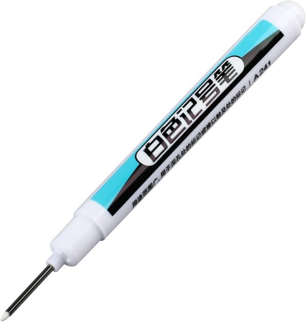 4 Pieces White Markers Paint Pens Oil-Based Markers Long Tip Marker Permanent Markers for Rock Tire Glass Metal Painting