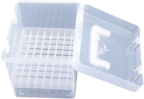 80 Slots Marker Pen Organizer Clear Plastic Carrying for Case Handheld Storage Box Waterproof for Paint Pens