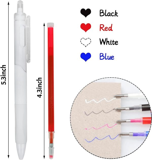 50Pcs Heat Erase Fabric Marking Pens Refills with 4 Retractable Pen Holders Iron-Off Water Soluble Ink Auto-Vanishing Pen Clothes Sewing Marker Pens for Textile Leather Quilting Dressmaker