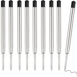 10 Pcs Replaceable Ballpoint Pen Refills, Black Ink Refill, 1mm Medium Refill Compatible with Parker Pen (Black Ink)