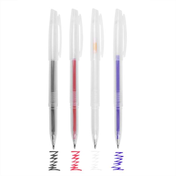 4 Colors Heat Erase Pens Fabric Marking Pens with 20 Refills Iron Off Water Soluble Ink Auto-Vanishing Pen Tailors Chalk Clothes Marker Pencil Sewing Pen for Fabric Textile Leather Quilting Dressmaker