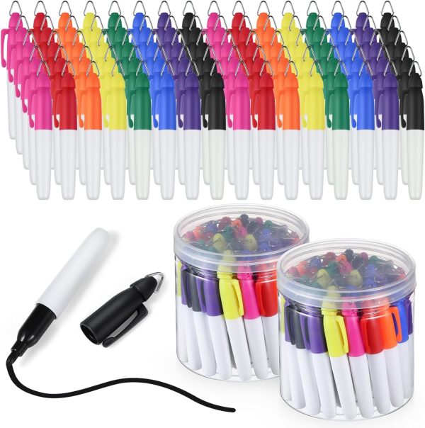 80 Pcs Mini Markers for Nurses Badge Mini Markers with Golf Keychain Clips Golf Ball Point for Office Classroom Supplies(Permanent)