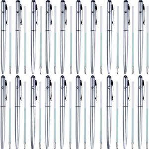 20 Pcs Invisible Disappearing Ink Pen with 20 Replaceable Pen Refills UV Light Pen Invisible Ink Magic Invisible Ink Ballpoint Pen