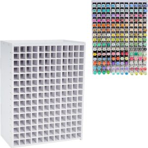 Marker Pen Organizer Holder for 180 Markers, Craft Art Supply Storage Rack, Desktop Art Marker Pens Colored Pencils Holder Storage Case for Home Classroom Office